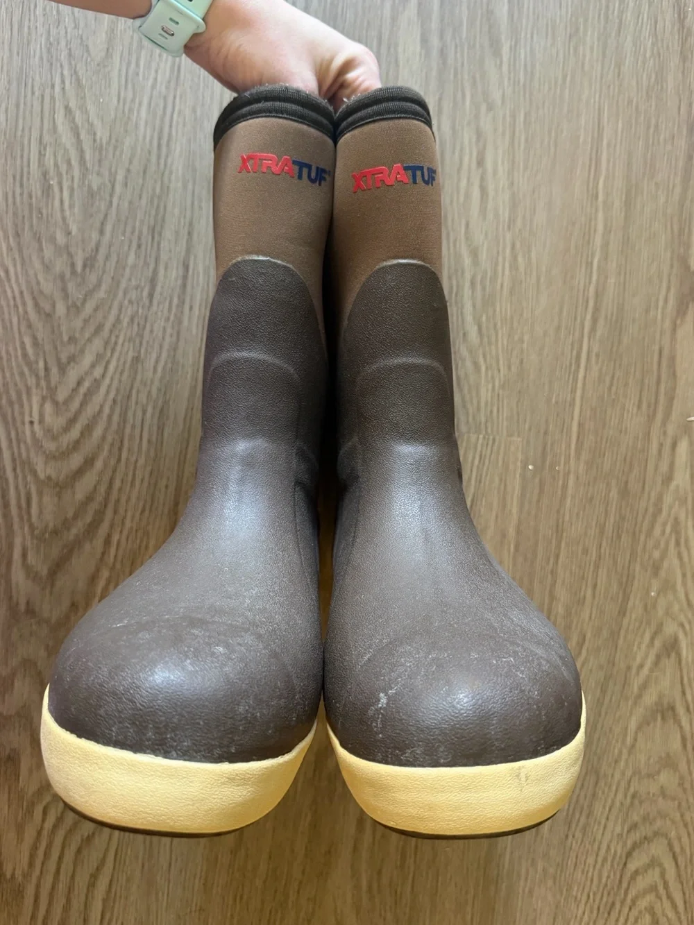 XTRATUF Men’s Waterproof Mid-Calf Rubber Rain Boots Brown/Tan US 8 UK 7